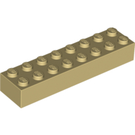 Lego kostka (kostička) 2x8, béžová (300705, 4141533, 6037398)